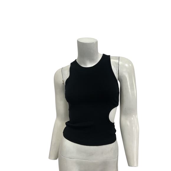 Sandy Liang 'Slight' Black Rayon Tank Top Size S - Picture 2 of 5